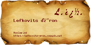 Lefkovits Áron névjegykártya