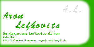 aron lefkovits business card